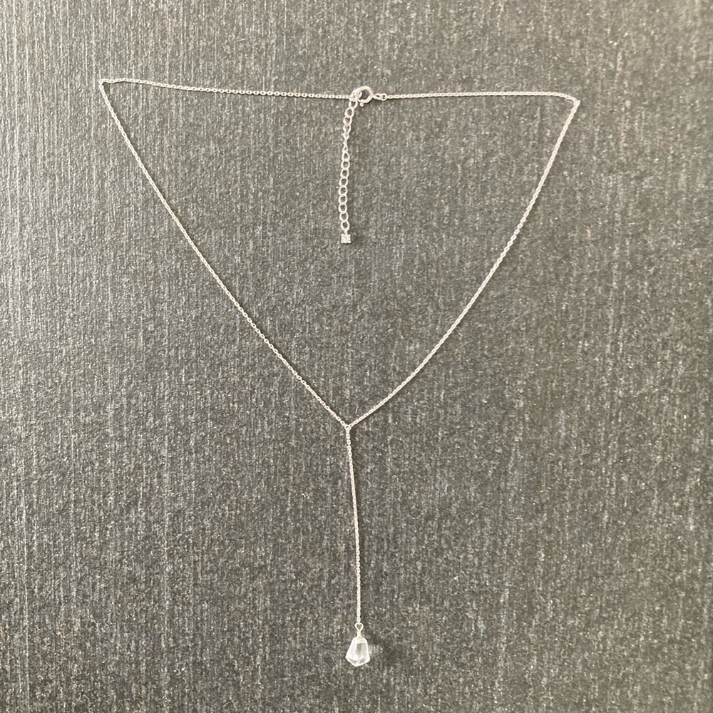 Silver & quartz necklace NWOT